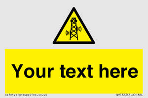 Custom warning RF radiation transmitter